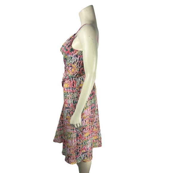 Sies Marjan Farrah Croco Printed Midi Slip Dress 2 Colorful Cocktail Drape Neck - Picture 3 of 12